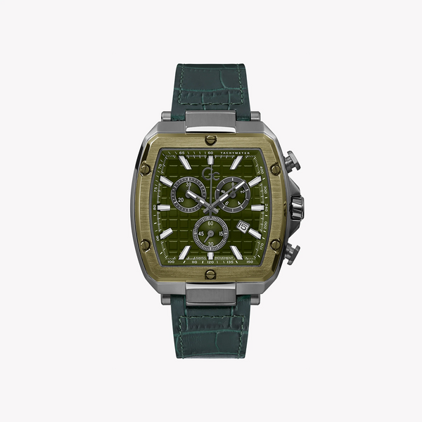 Guess Men's Silver & Green Silicone Watch, Green Dial | Y83011g9mf by i-watch