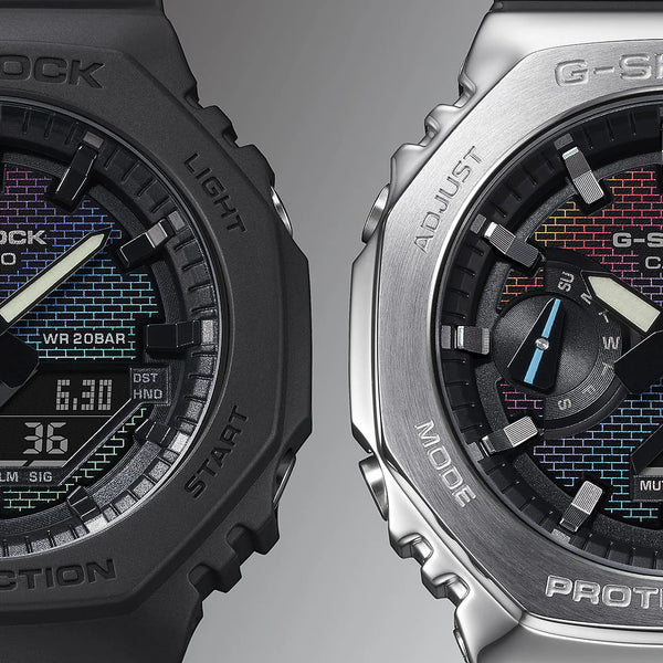 Casio G-Shock Men's Silver & Multicolour Watch, Black Band | Gm-2100rw-1aer by i-watch