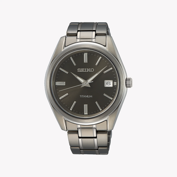 Seiko Men's Grey Stainless Steel Watch, Black Dial | Sur375p1 by i-watch
