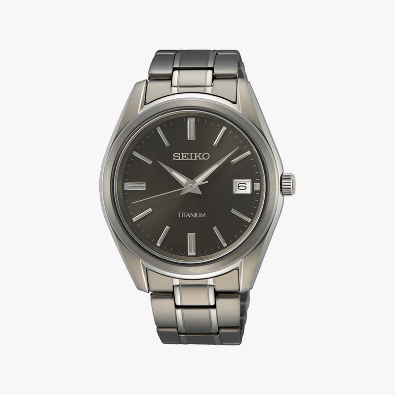 Seiko Men's Grey Stainless Steel Watch, Black Dial | Sur375p1 by i-watch