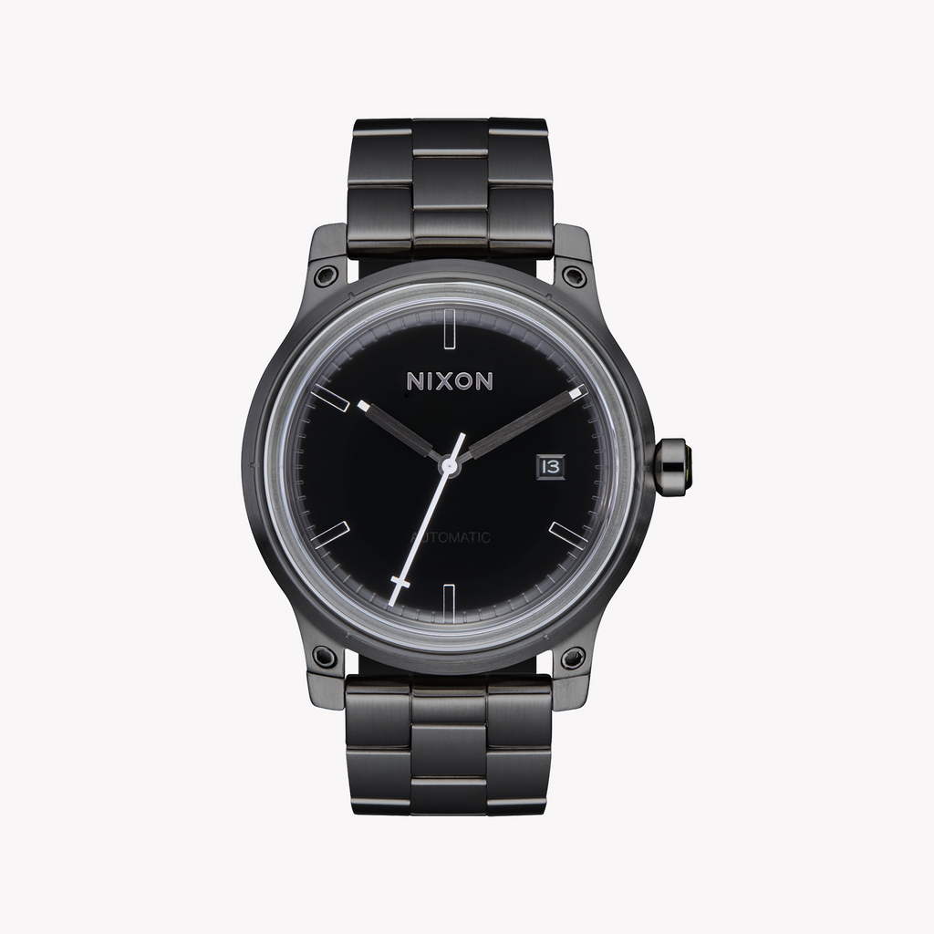 NIXON A1294-1420 BOLD ADVENTURE - STYLISH GREY STAINLESS STEEL MEN'S WATCH with BLACK DIAL