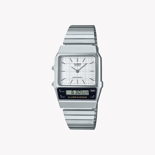 Casio AQ-800E-7A Vintage Silber Unisex-Uhr