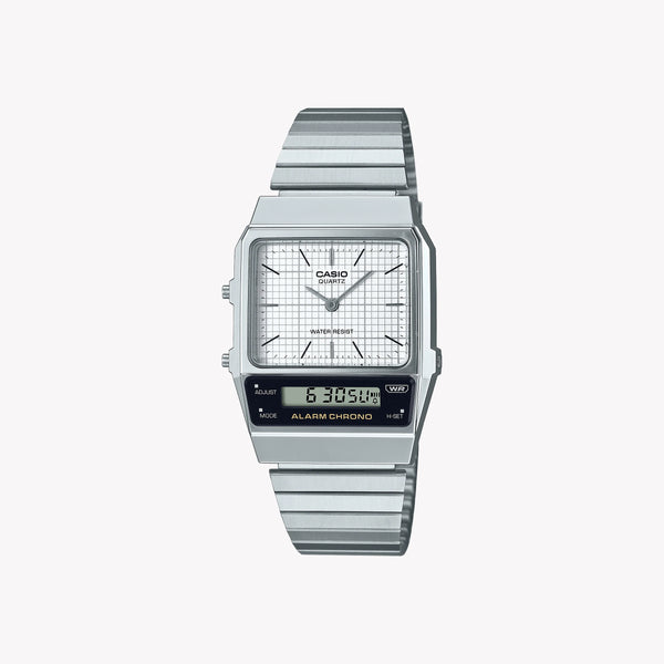 Casio Men's Silver Watch, Chrome Plated Resin | Aq-800e-7a by i-watch
