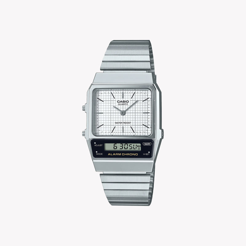 Casio Men's Silver Watch, Chrome Plated Resin | Aq-800e-7a by i-watch