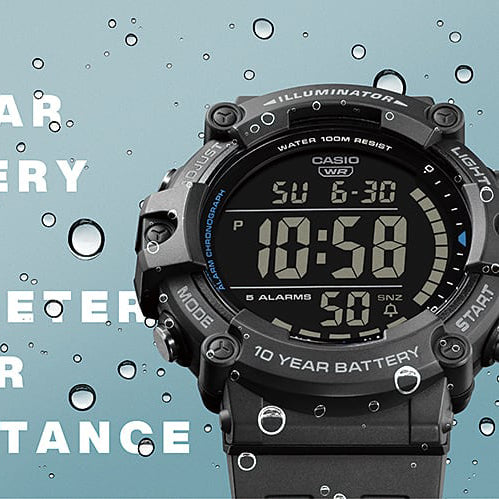 CASIO AE-1500WH-8BV ADVENTURER - SPORTY DIGITAL WATCH WITH BLACK RESIN BAND & BOLD DISPLAY-i-Watch-3