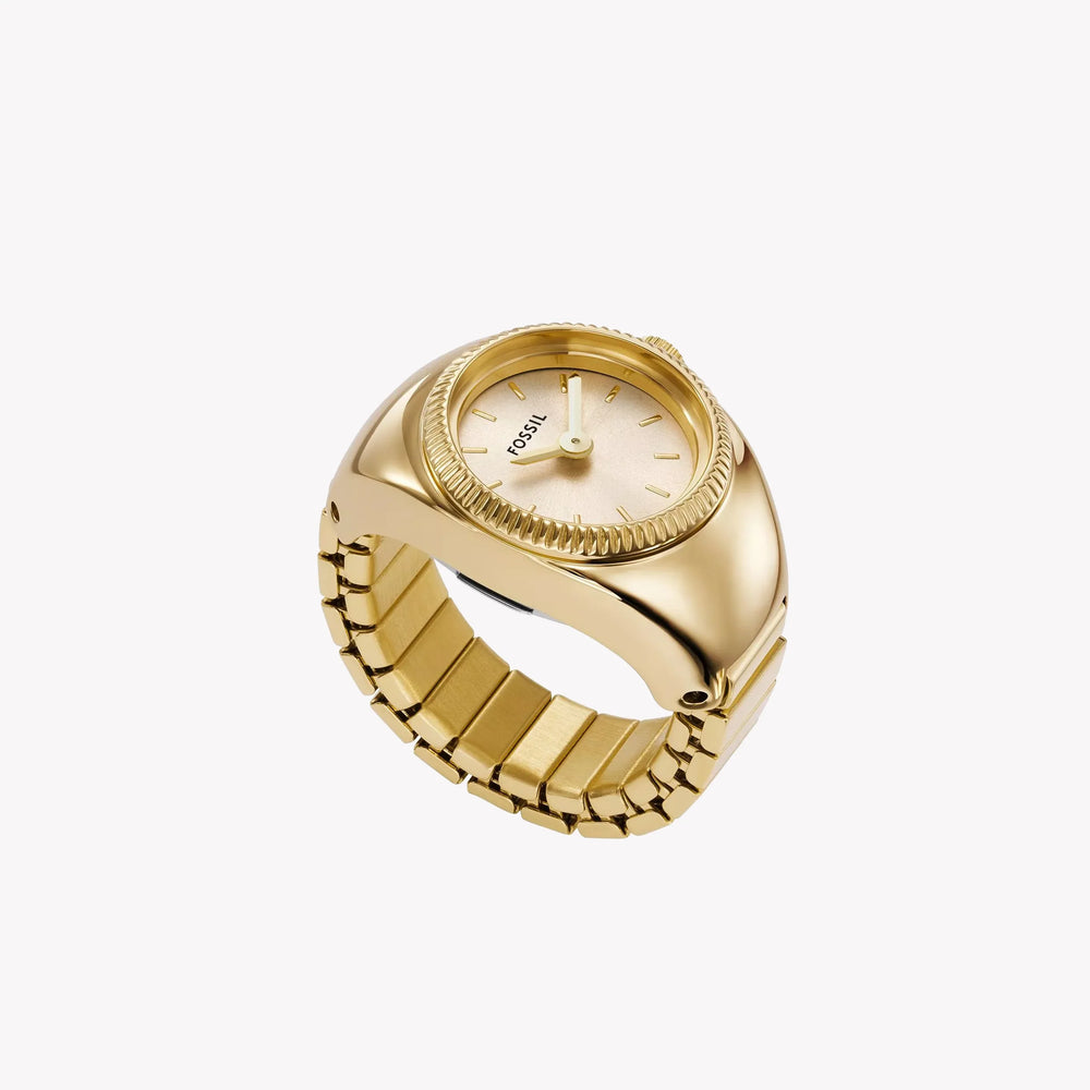 Fossil Women's Gold Ring Watch, Beige Dial | Es5246 by i-watch