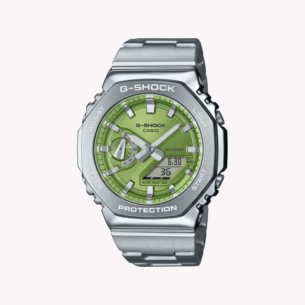 CASIO G-SHOCK GM-2110D-3AER RUGGED ELEGANCE - MEN'S STAINLESS STEEL WATCH WITH STRIKING GREEN DIAL