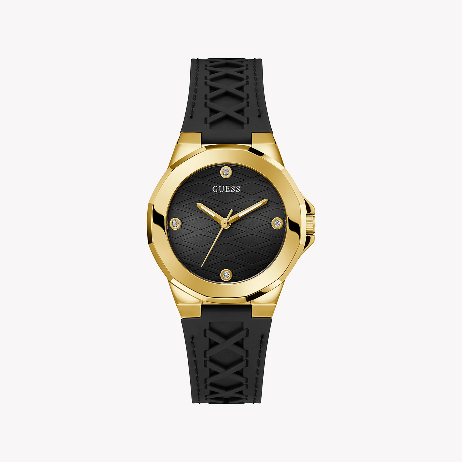 Guess Unisex Gold Watch, Black Dial | Gw0599l2 by i-watch