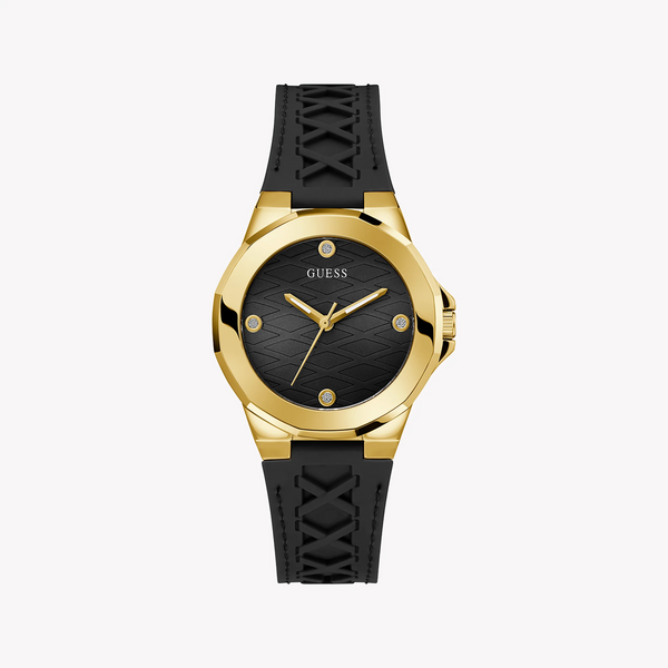 Guess Unisex Gold Watch, Black Dial | Gw0599l2 by i-watch