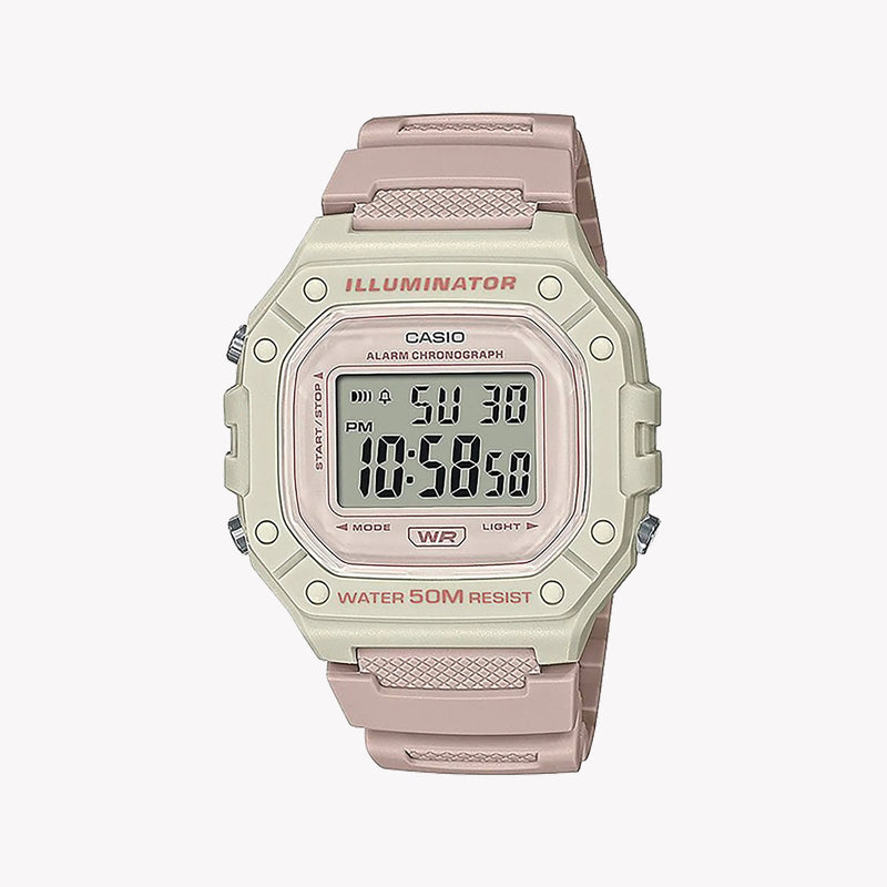 Casio Unisex Beige Resin Watch, Digital Display | W-218hc-4a2 by i-watch