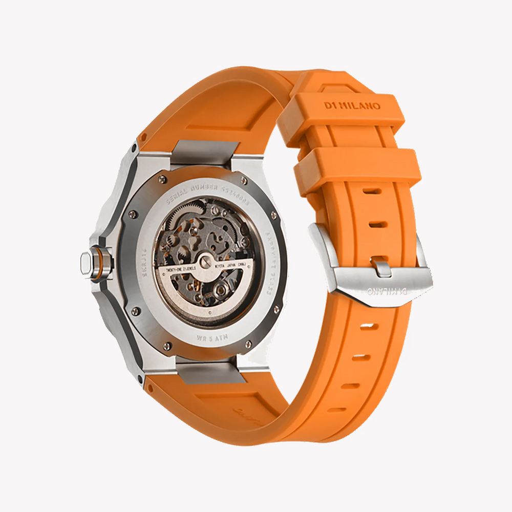 D1 MILANO Men's Grey & Orange Watch, Transparent Dial | D1-SKRJ16 by i-watch