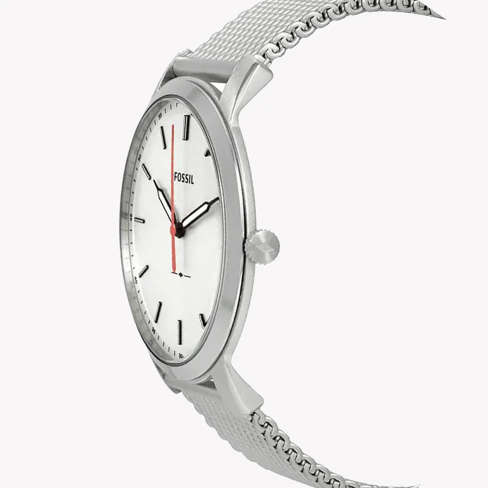 Fossil Men's Silver Mesh Watch, White Dial | Fs5359 by i-watch