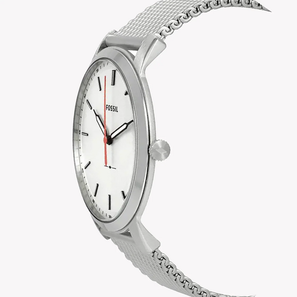Fossil Men's Silver Mesh Watch, White Dial | Fs5359 by i-watch
