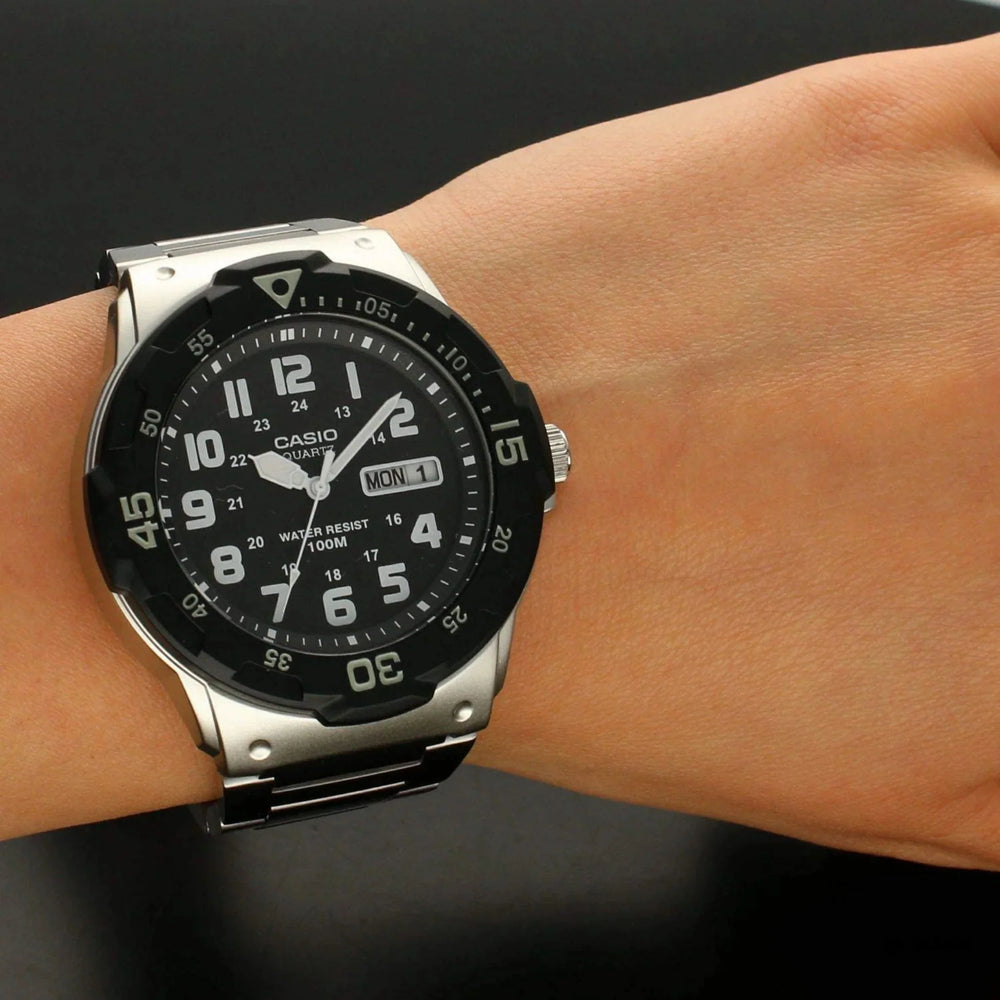Casio Men's Black Resin Watch, Silver Band | Mrw-200hd-1bv by i-watch