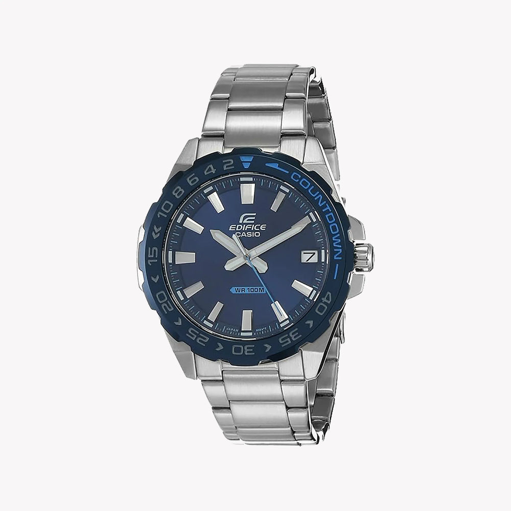 Casio Men's Silver Watch, Blue Dial | Efv-120db-2a by i-watch