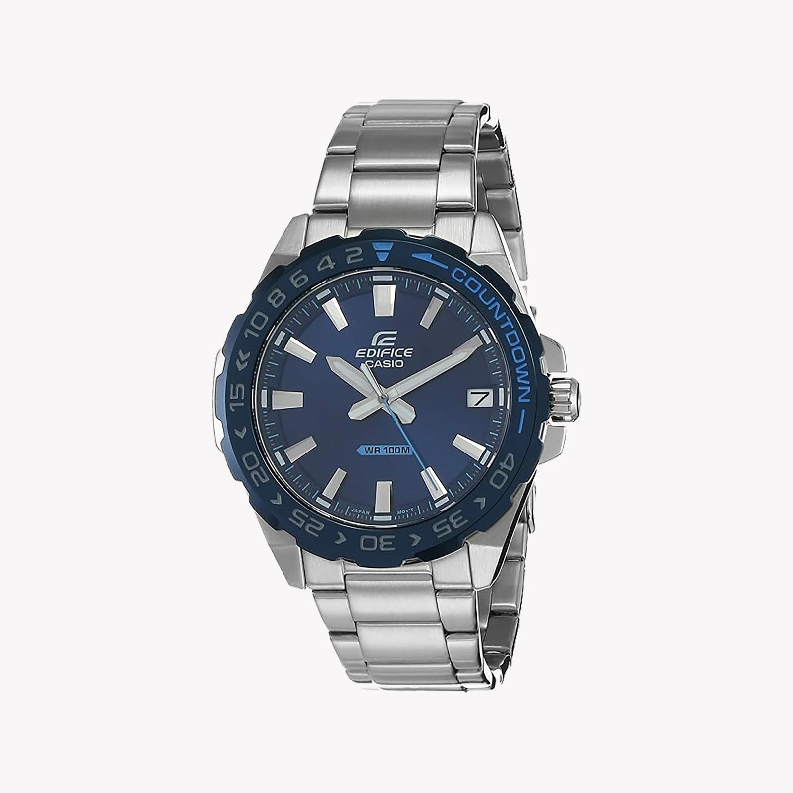 Casio Men's Silver Watch, Blue Dial | Efv-120db-2a by i-watch