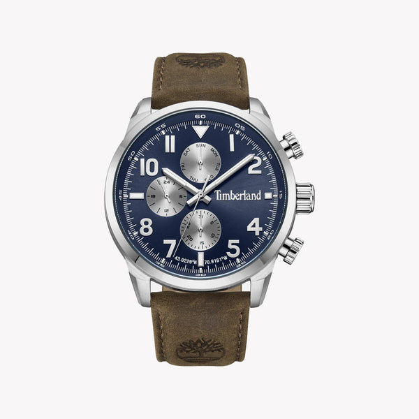 Timberland Men's Brown Leather Watch, Silver Case | Tdwgf0009501 by i-watch