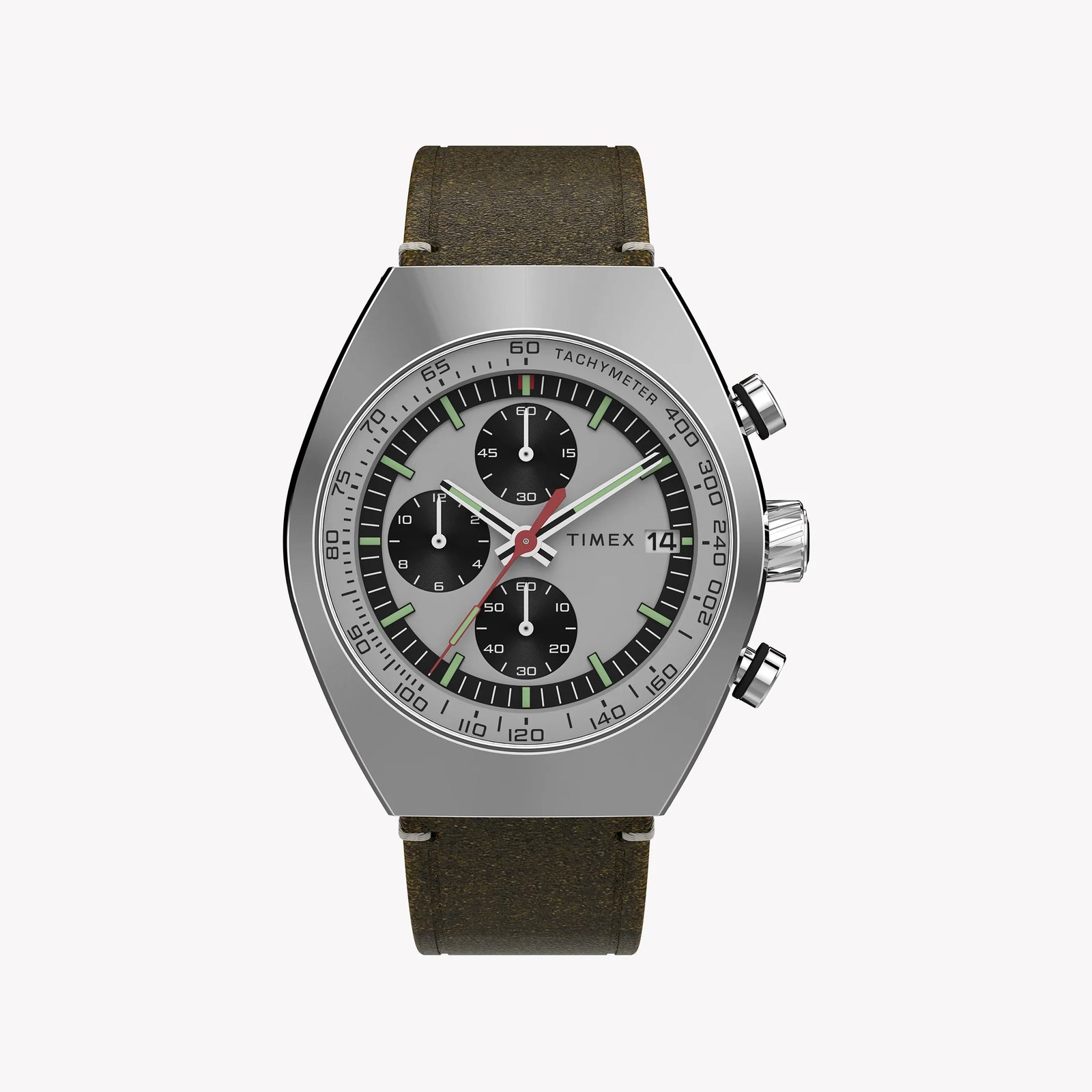 Timex Men's Silver Dial, Brown Leather Strap Watch | Tw2w50100 by i-watch