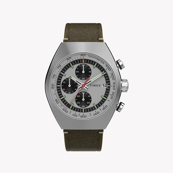 Timex Men's Silver Dial, Brown Leather Strap Watch | Tw2w50100 by i-watch