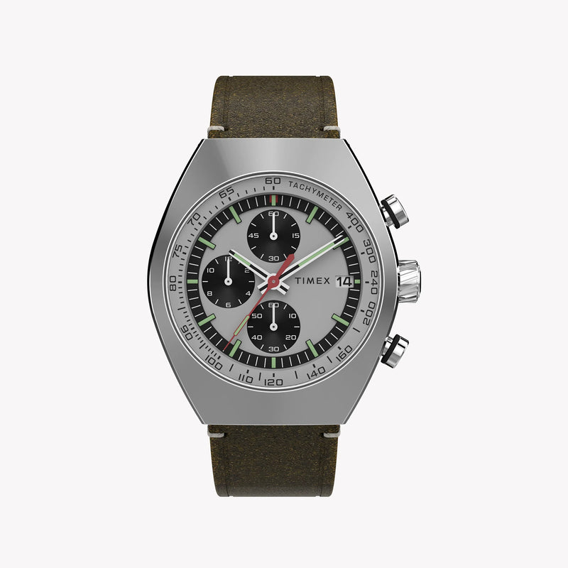 Timex Men's Silver Dial, Brown Leather Strap Watch | Tw2w50100 by i-watch