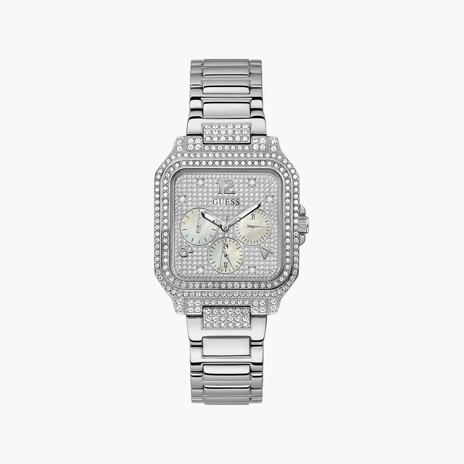 Guess Women's Silver Stainless Steel Watch, Silver Dial | Gw0472l1 by i-watch