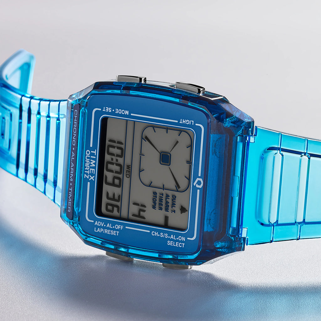 TIMEX Q LCA TRANSPARENT BLUE RETRO DIGITAL WATCH - VINTAGE VIBES REIMAGINED-i-Watch-6