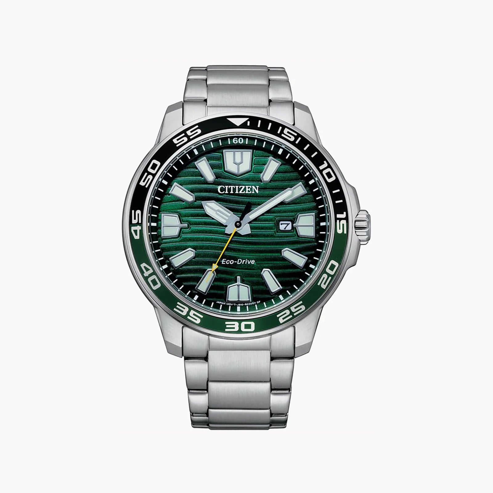 Citizen Men's Silver Stainless Steel Watch, Green Dial | Aw1526-89x by i-watch