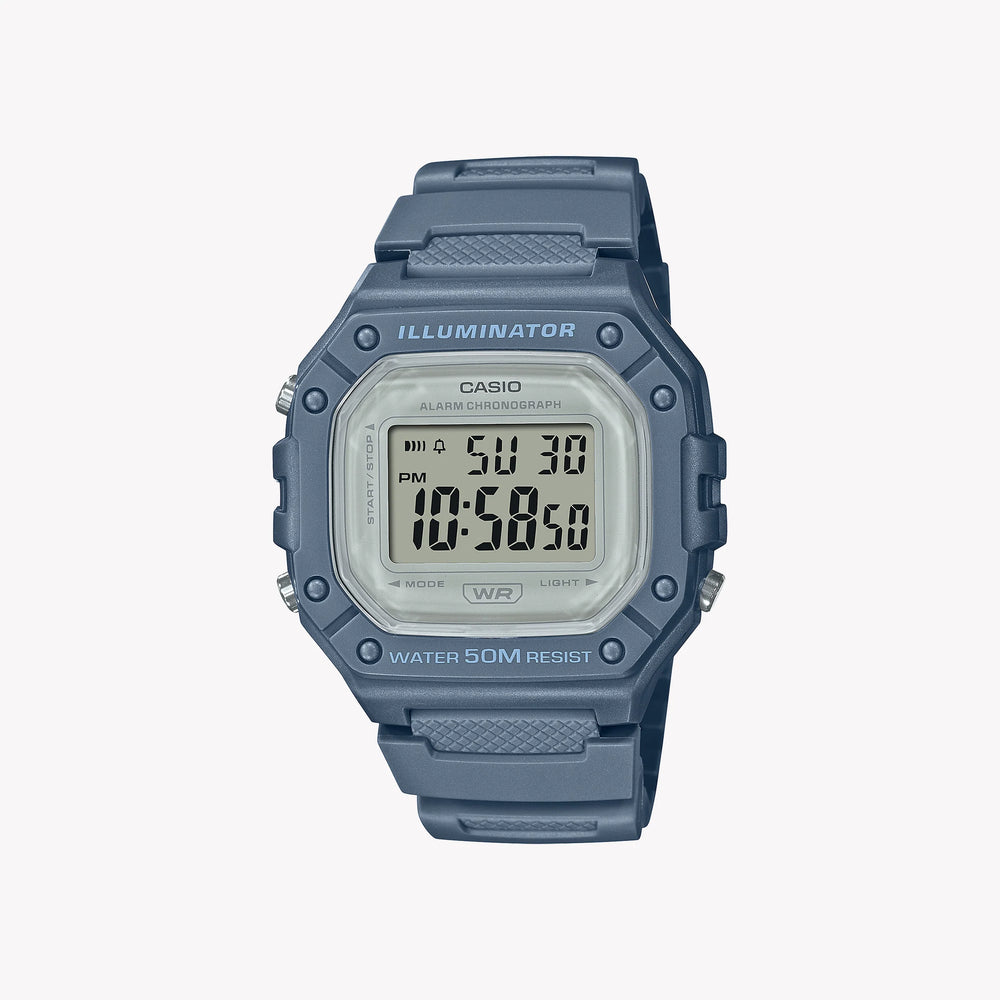 Casio Unisex Dark Grey Digital Watch, Resin Band | W-218hc-2av by i-watch