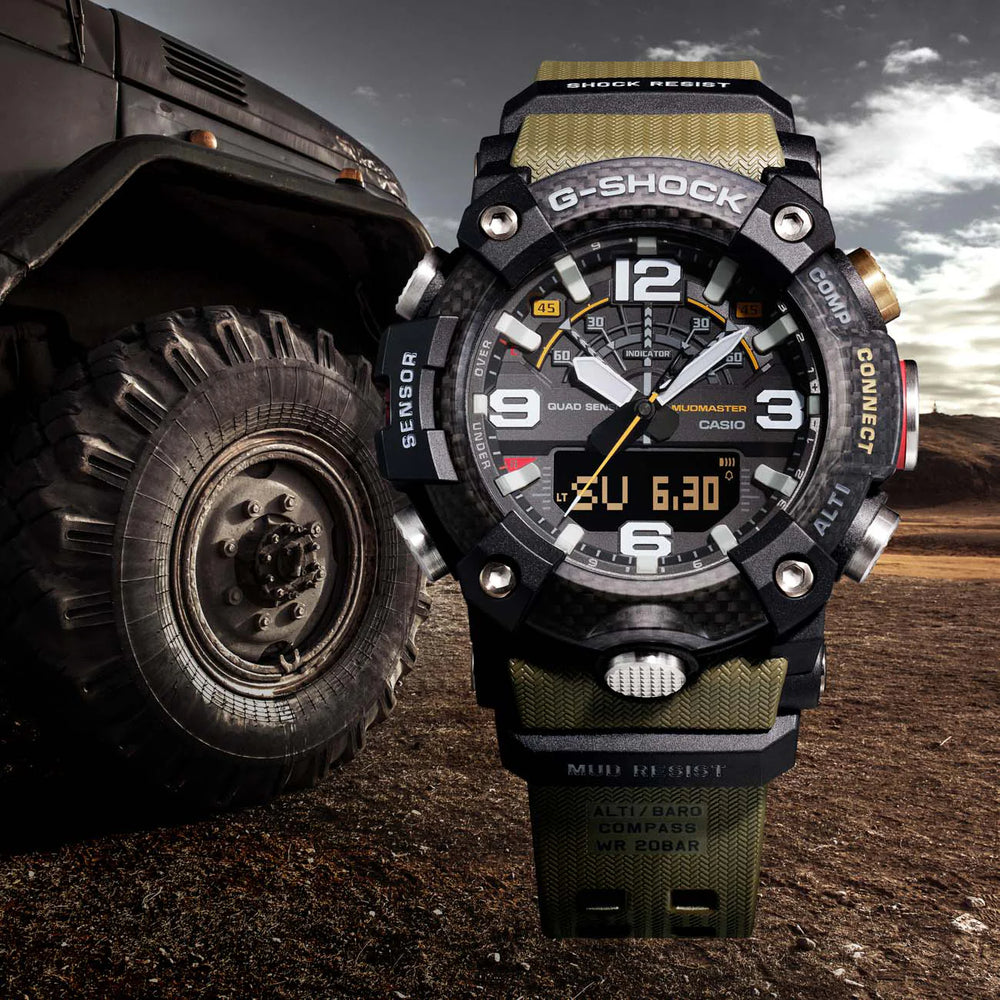 Casio G-Shock Gg-B100-1a3dr Sporty Strength - Adventure-Ready Men's Watch With Black Case And Vibrant Green Band by i-watch