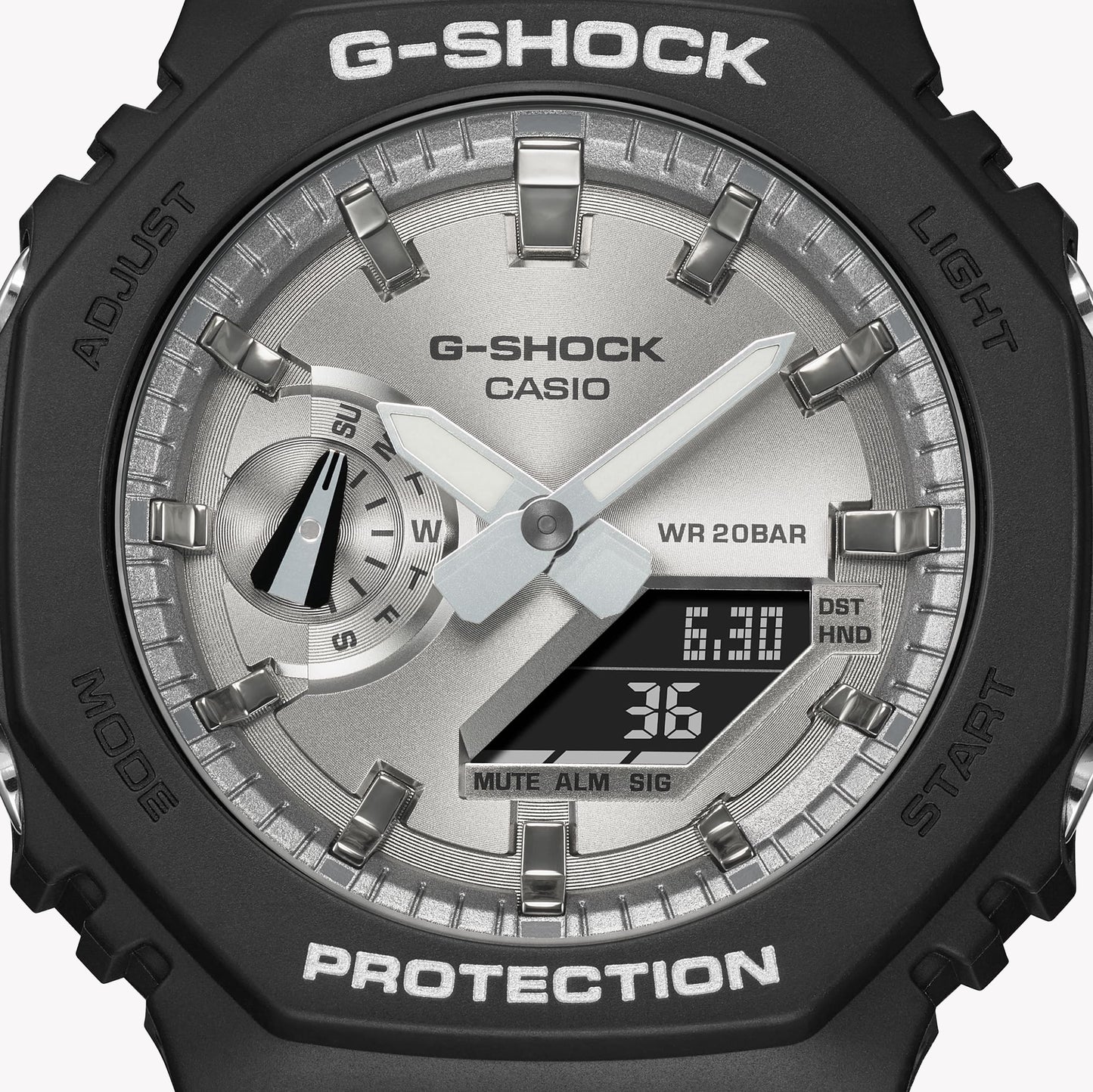 CASIO G-SHOCK GA-2100SB-1A OAK - SILVER BLACK SERIE Men's Watch