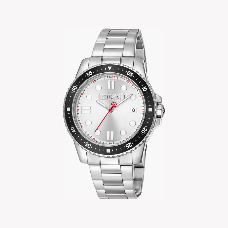 Just Cavalli Men's Silver Stainless Steel Watch, Silver Dial | Jc1g246m0245 by i-watch