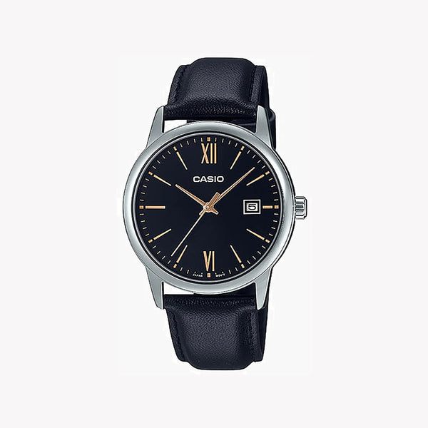 Casio Men's Black Leather Watch, Stainless Steel Case | Mtp-V002l-1b3udf by i-watch