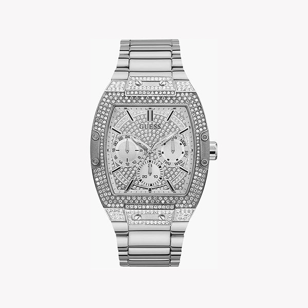 Guess Unisex Silver Stainless Steel Watch, Silver Dial | Gw0094g1 by i-watch