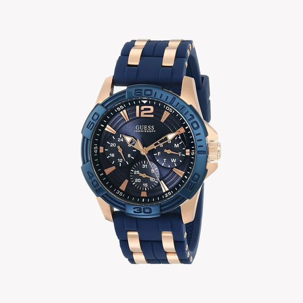 Guess Men's Rose Gold Watch, Blue Dial | W0366g4 by i-watch