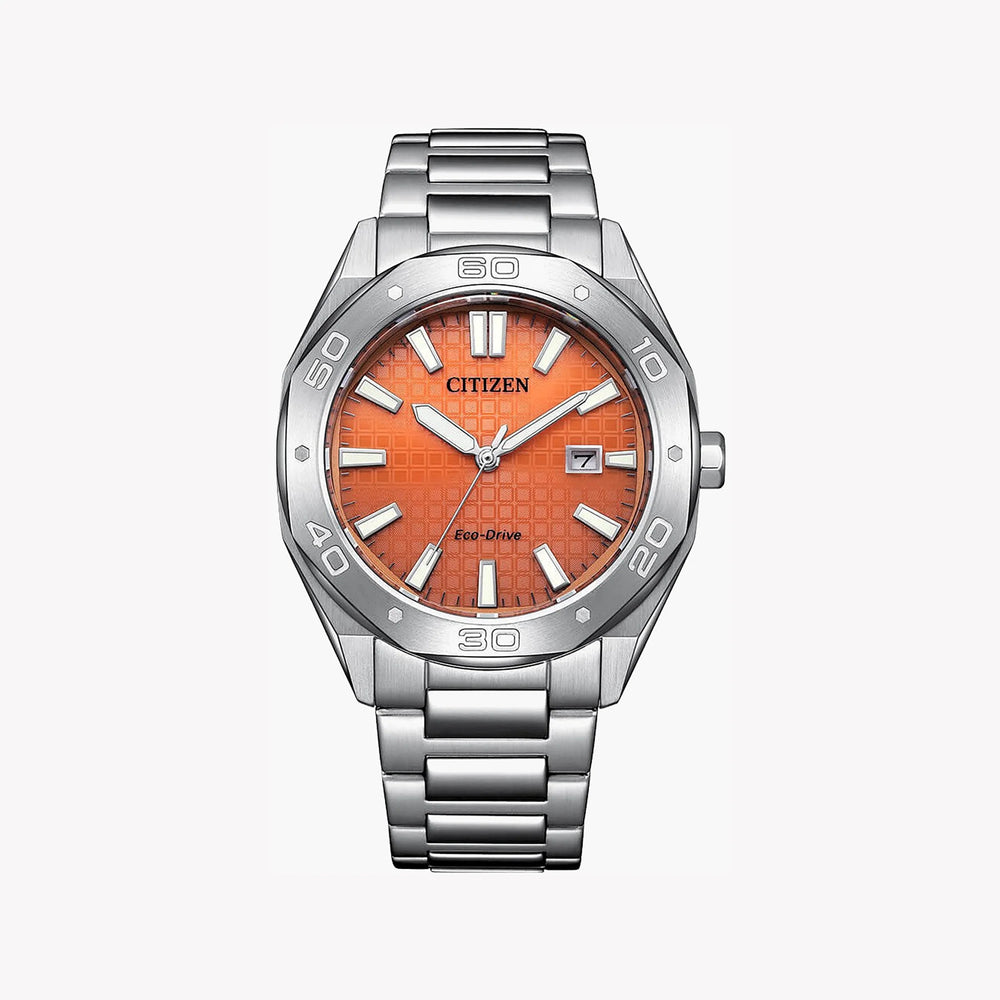 Citizen Men's Silver Stainless Steel, Orange Dial | Bm7630-80z by i-watch