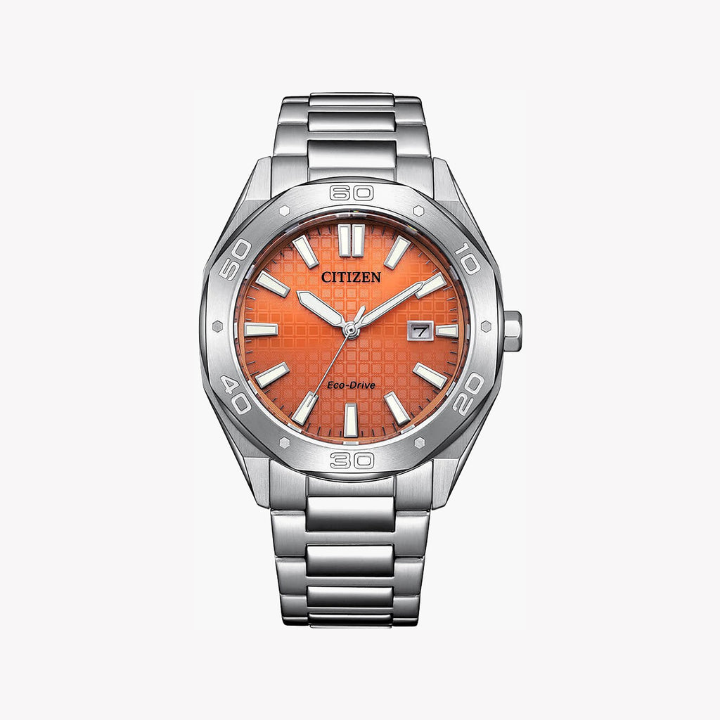 CITIZEN BM7630-80Z VIBRANT PRESTIGE - STRIKING ORANGE DIAL & STAINLESS STEEL ELEGANCE Men's Watch