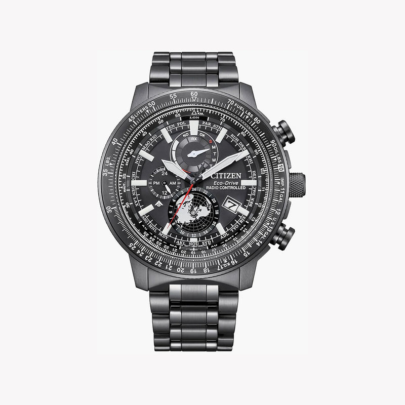 Citizen By3005-56g Modern Precision - Men's Dark Gray Stainless Steel Watch With Black Dial And World Time Function by i-watch