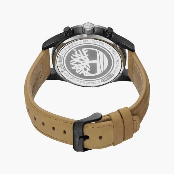 Timberland Men's Black Stainless Steel, Brown Leather | Tdwgc2132601 by i-watch