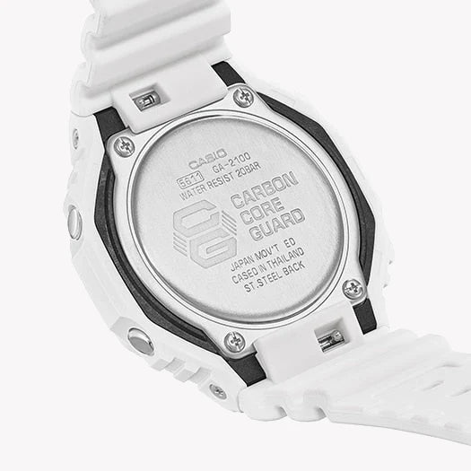 G-Shock Men's White Resin Watch, Digital Display | Ga-2100-7adr by i-watch