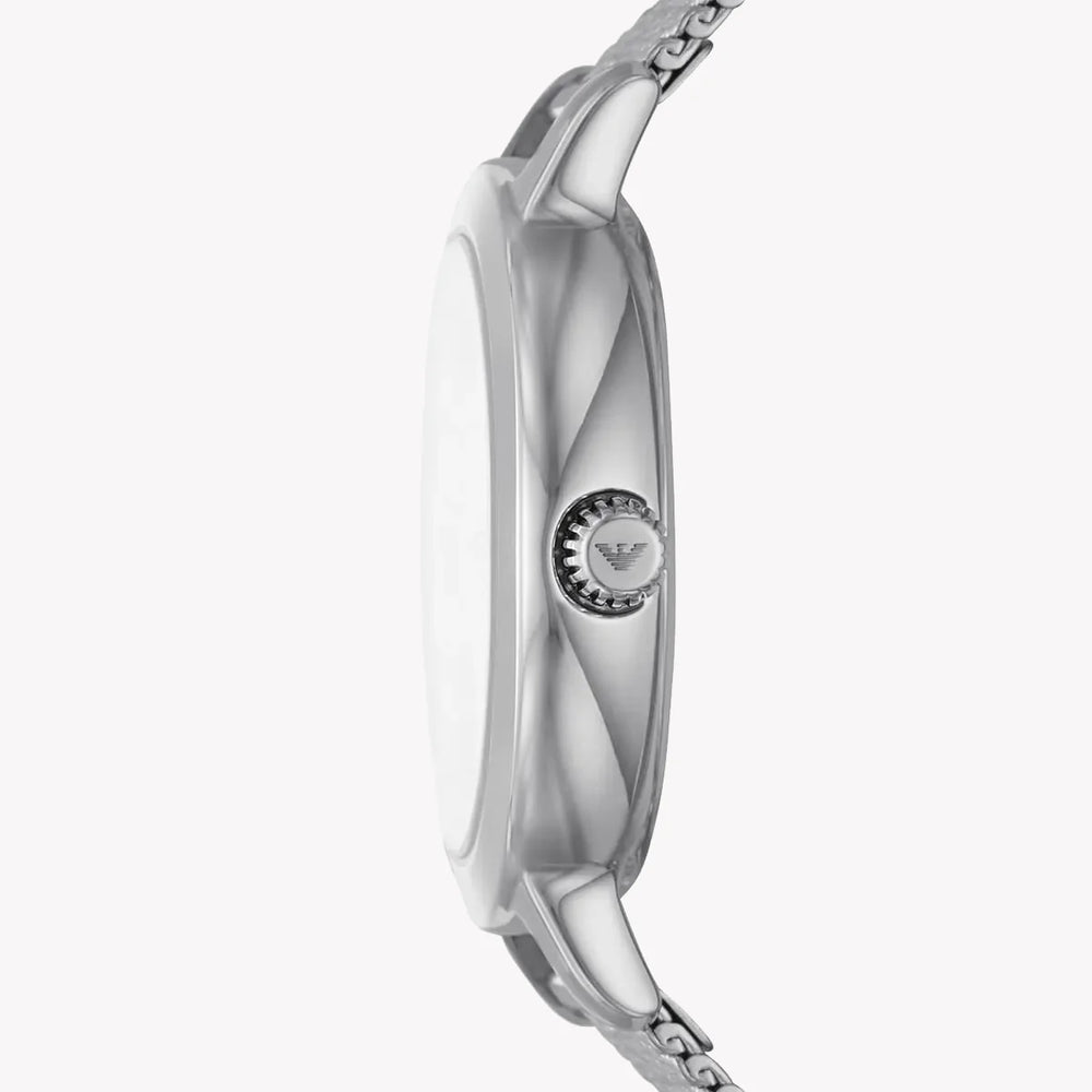Emporio Armani Women's Silver Stainless Steel Watch, White Dial | Ar80065set by i-watch