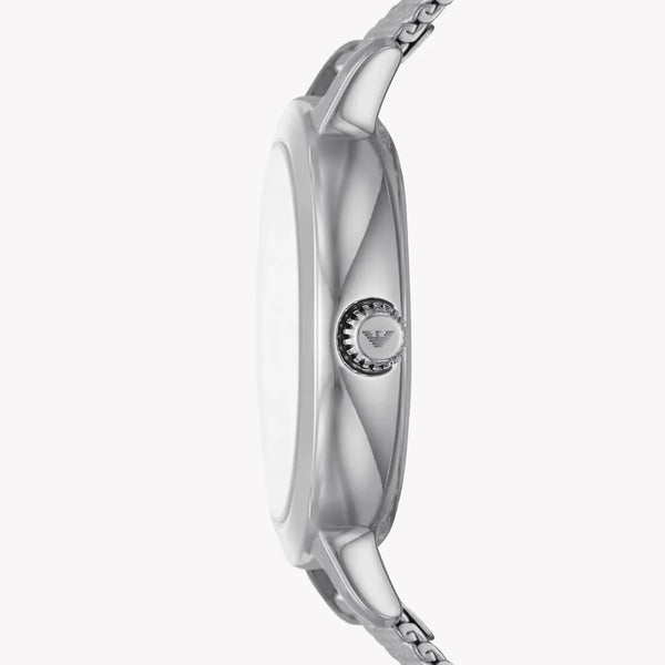Emporio Armani Women's Silver Stainless Steel Watch, White Dial | Ar80065set by i-watch