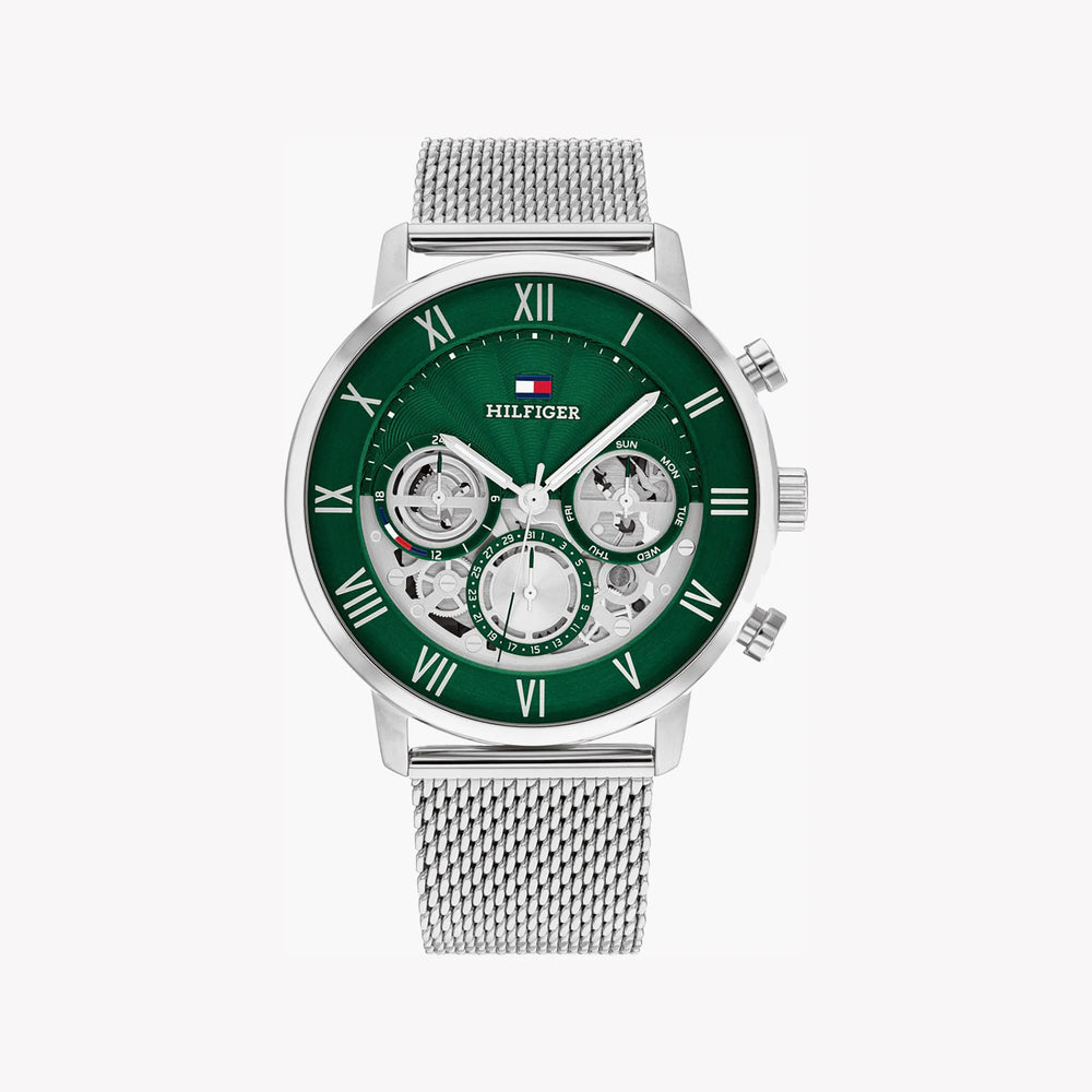 Tommy Hilfiger Men's Silver Watch, Green Dial | 1692189 by i-watch