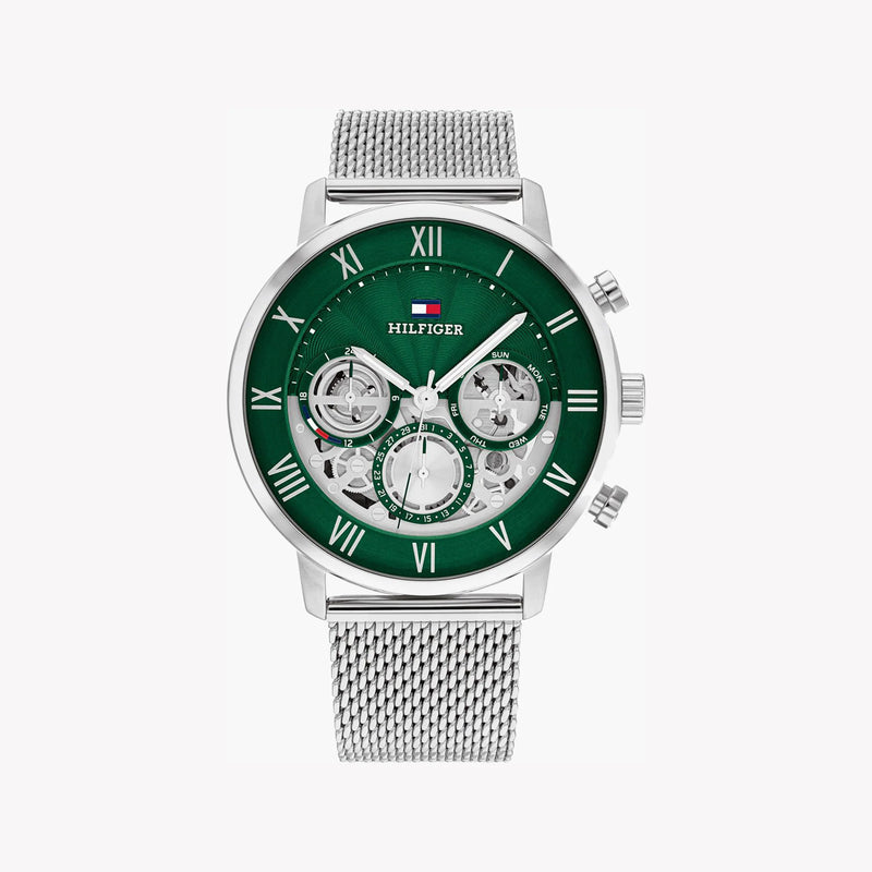 Tommy Hilfiger Men's Silver Watch, Green Dial | 1692189 by i-watch
