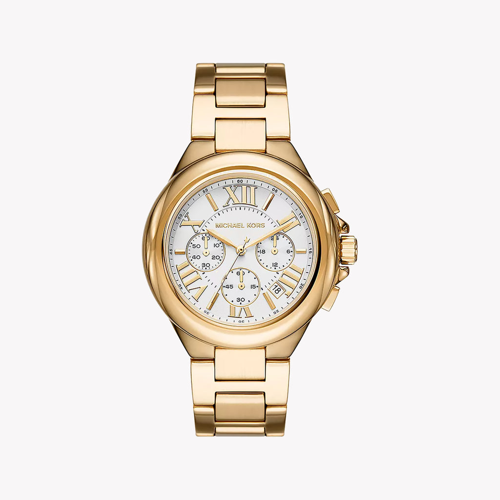 MICHAEL KORS MK7270 GOLDEN ELEGANCE - SOPHISTICATED WOMEN'S WATCH with stainless steel band and white dial
