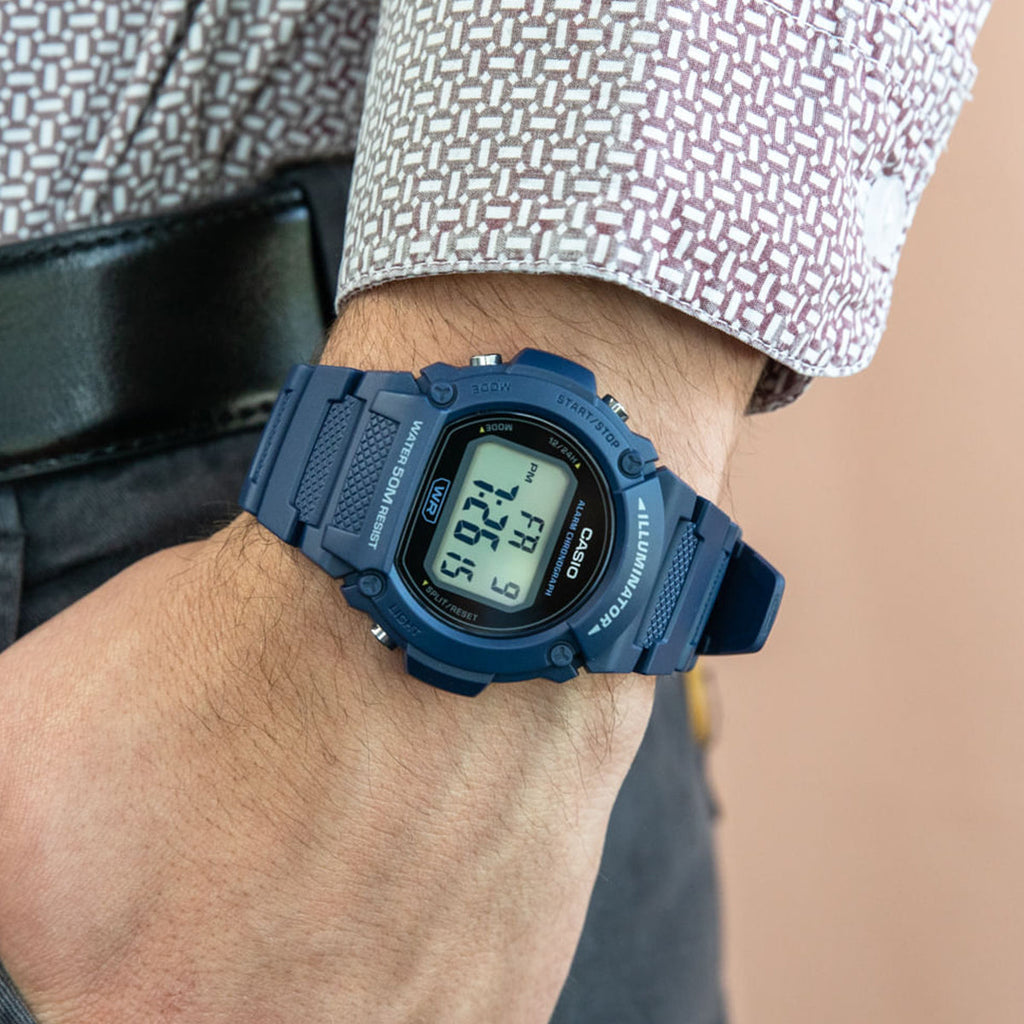 DYNAMIC VERSATILITY W-219H-2A - MEN'S STYLISH RESILIENT WATCH WITH BLUE DIGITAL DISPLAY-i-Watch-3