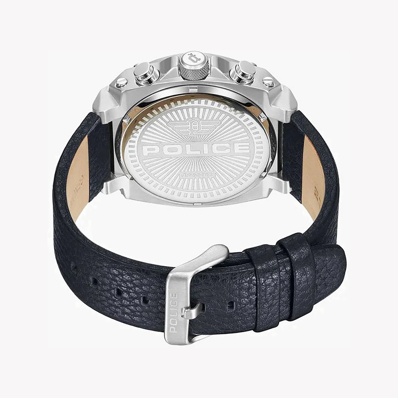 Police Watches Men's Silver Stainless Steel, Brown Leather | Pewjf2226802 by i-watch