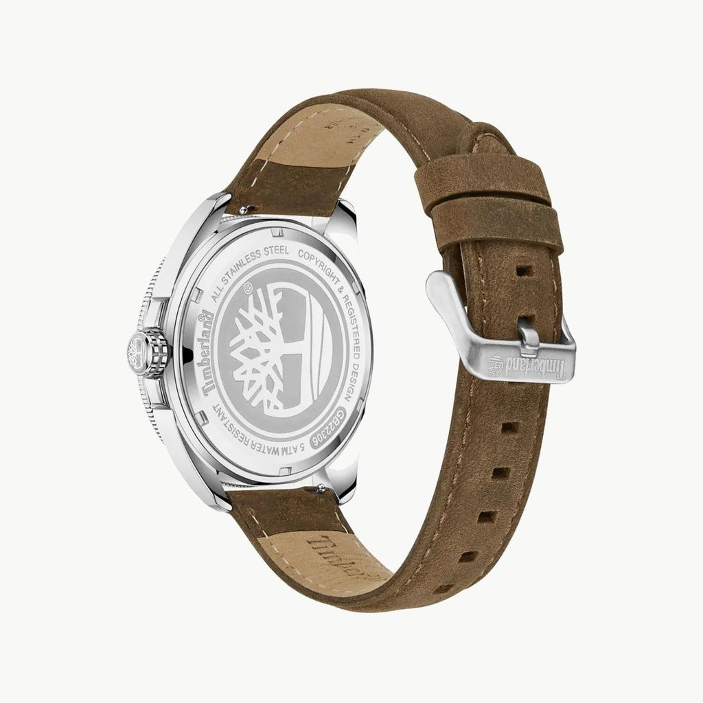 TIMBERLAND TDWGB2230604 RUGGED ELEGANCE - MEN'S WATCH WITH BROWN LEATHER BAND & BLUE DIAL-i-Watch-2