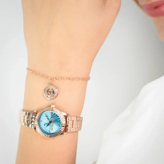 Just Cavalli Women's Rose Gold Watch, Blue Dial | Jc1l328m0065 by i-watch