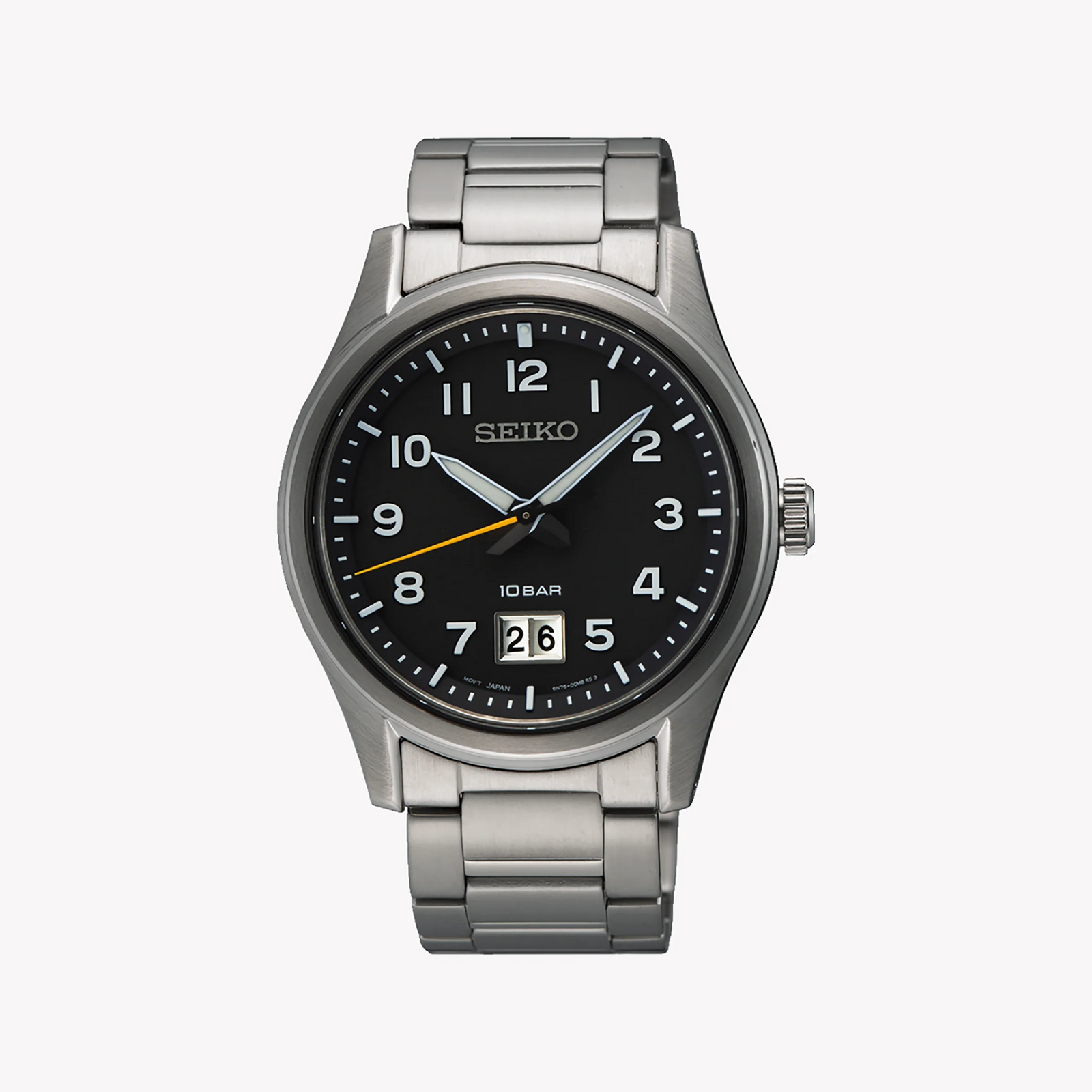 Seiko Men's Silver Stainless Steel, Black Dial | Sur569p1 by i-watch