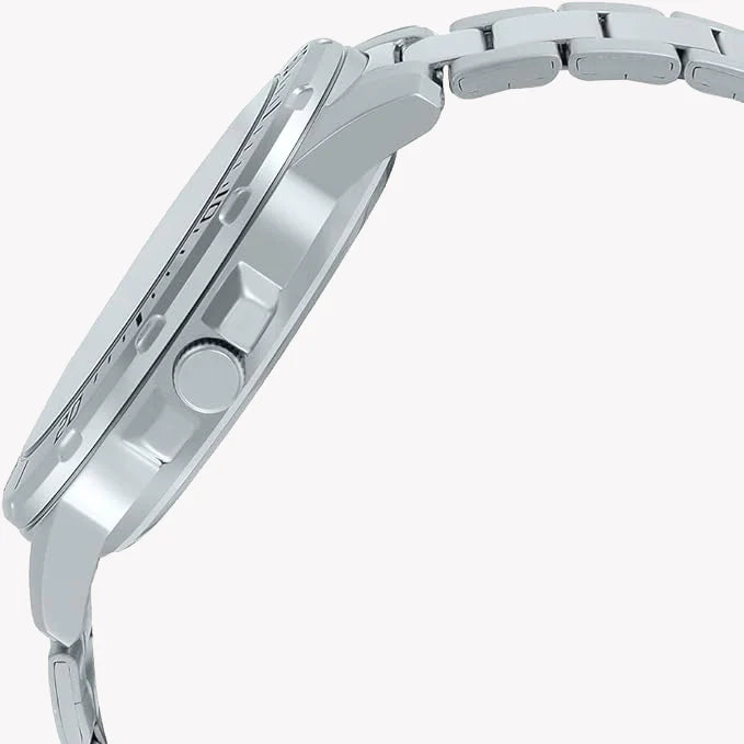 Timeless Elegance Men's Silver Stainless Steel Watch, Silver Dial | Mtp-Vd01d-1e2vudf by i-watch